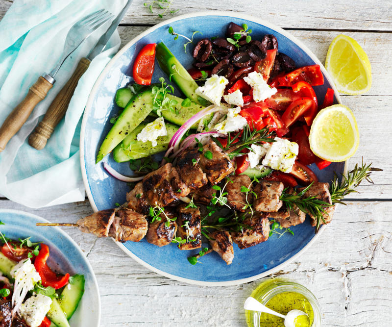 Lemon & garlic lamb kebabs with chunky Greek salad , Butterflied leg of lamb with pearl barley salad & tahini yoghurt sauce , Air fryer lamb kofta with green tahini , Air fryer lamb cutlets with carrot salad , Lamb with heirloom tomato and almond salad , Shawarma-spiced lamb chops with tzatziki , Julie Goodwin’s slow cooker lamb chops , Slow cooker lamb shoulder , Five ingredient slow-cooked lamb wraps , Pressure cooker lamb shanks curry , Slow cooker lamb ragu , Greek roast lamb with skordalia and lemony potatoes , Slow cooker massaman lamb shanks , Julie Goodwin’s lamb forequarter chops with vegetables tray bake , Julie Goodwin’s braised lamb chops in a sweet curry sauce , Osso buco with gremolata , Slow-cooker lamb with kale and pomegranate , Lamb shank osso buco , Lebanese lamb burgers , Spice-crusted lamb racks and roasted carrots , Slow cooked lamb and pumpkin soup , Spicy lamb, spinach and fetta pizzas , Lamb and potato gyros , Lamb and bean nachos with salsa fresca , Roasted eggplant with spiced lamb , Beetroot and lamb flatbreads with tahini yoghurt , Chermoulla lamb riblets , Lamb, kumara and almond curry , Chimichurri lamb cutlets , Rocket and tomato lamb burritos