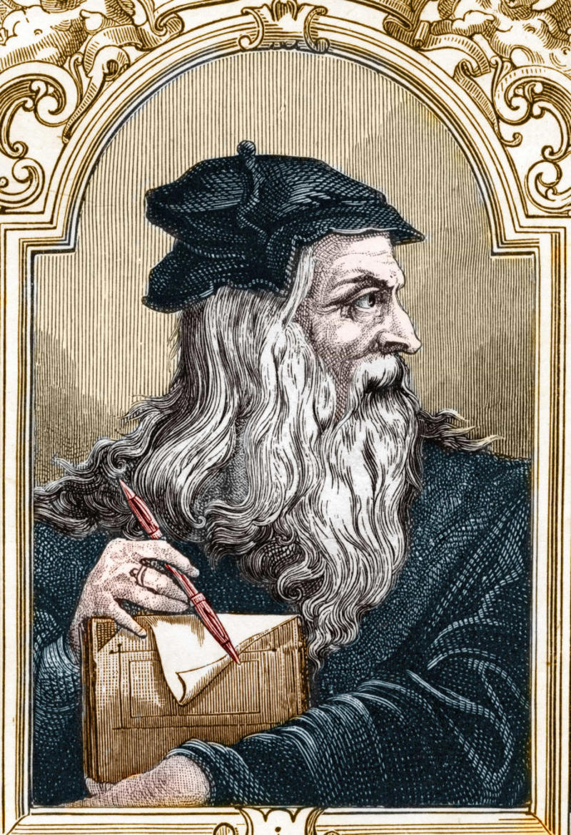 Birth Growing up, Apprentice, Publishing, Experiments, Inventions, The heart, Discoveries, The 'Mona Lisa', 'Portrait of a Man in Red Chalk'