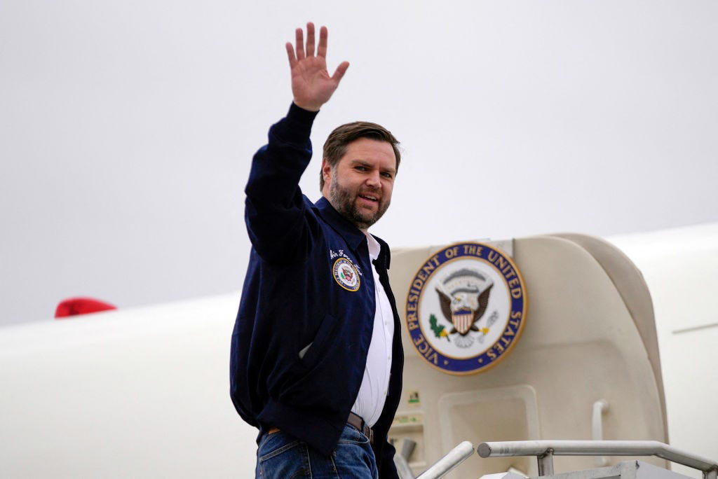 The vice president is generally prohibited from flying on Vice President Al Gore decorated the VIP cabin with family photos., The cabin also featured a clock with different time zone displays., Mike Pence's staff decorated Air Force Two for his birthday in 2017., Kamala Harris also celebrated birthdays on the plane., Second gentleman Doug Emhoff traveled aboard Air Force Two, as well., The press area features TV screens that can play cable news.