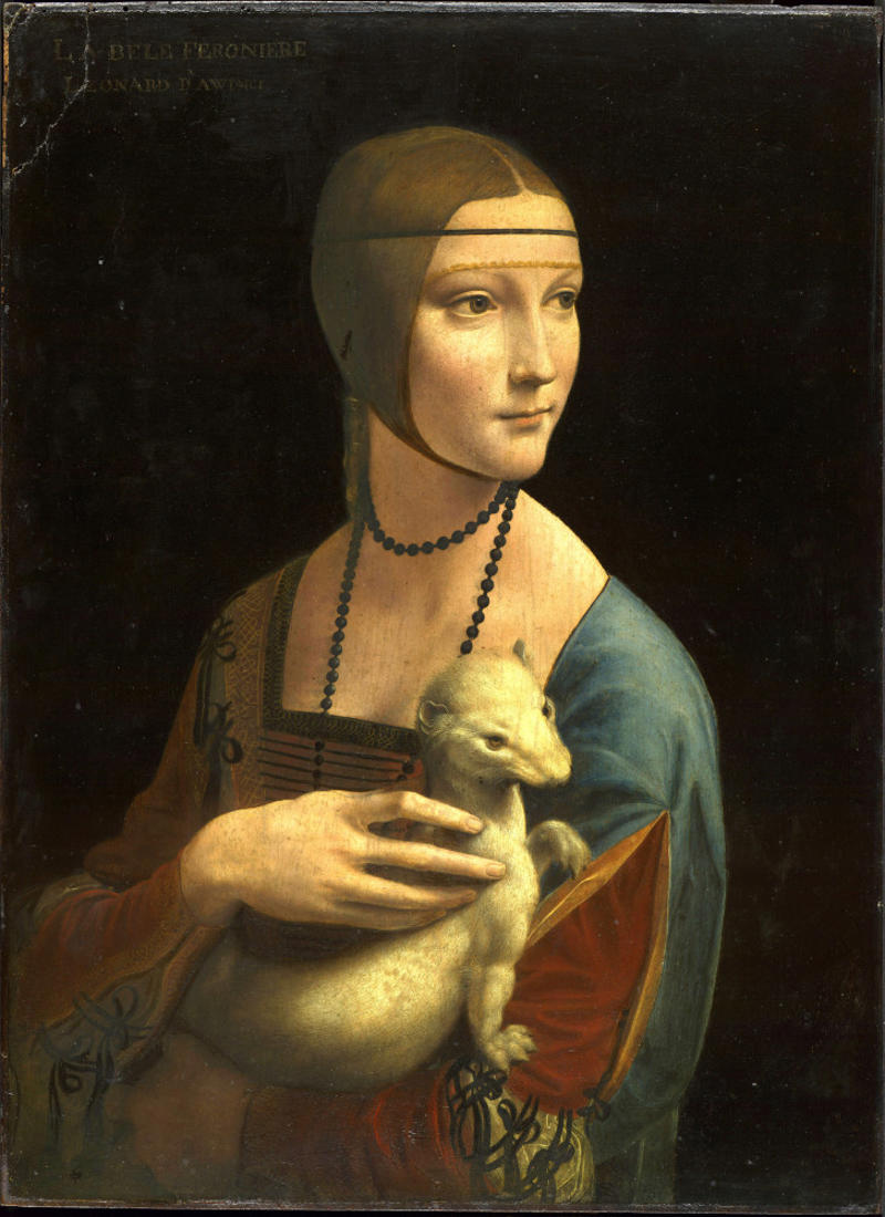 'Lady with an Ermine' 'Mona Lisa', 'Lady with an Ermine', 'Boy Mozart', 'The Garden of Earthly Delights', 'The Prophet Zechariah', 'Netherlandish Proverbs', 'Nighthawks', 'An Old Man in Military Costume', 'The Life of Saint Francis', 'The Lute Player', 'The Creation of Adam', 'The Starry Night', 'Patch of Grass', 'Supper at Emmaus', 'The Bayeux Tapestry'