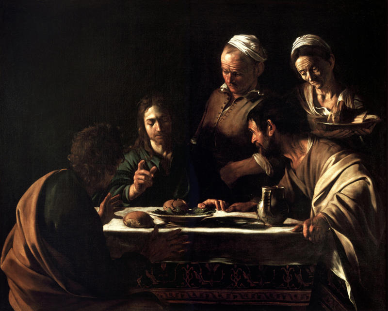 'Supper at Emmaus' 'Mona Lisa', 'Lady with an Ermine', 'Boy Mozart', 'The Garden of Earthly Delights', 'The Prophet Zechariah', 'Netherlandish Proverbs', 'Nighthawks', 'An Old Man in Military Costume', 'The Life of Saint Francis', 'The Lute Player', 'The Creation of Adam', 'The Starry Night', 'Patch of Grass', 'Supper at Emmaus', 'The Bayeux Tapestry'