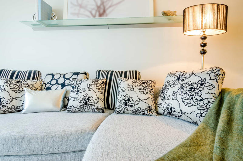 Lighting, Pillows, pillows, pillows, Accent wall, Grand entrance, Backsplash, New hardware, Accent table, Add a feature piece