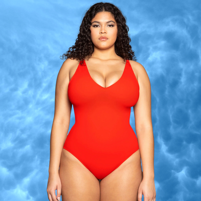 A period-friendly deep V one-piece swimsuit, An option from Amazon with insanely high reviews, A practical silhouette that's available in a slew of tropical colors, A surprisingly sexy full-coverage suit that protects against leaks, Or a similar option that reviewers say is just as good, A "freaking chic" one-piece that offers plenty of bust support, A strappy retro-style one-piece with splashes of skin, A square-neck shapewear suit that reviewers say "really delivers", A wrap tie suit with a cheeky cutout, That one you've seen all over Instagram that offers sculpting compression, A Riot Swim suit that is as cool as it is timeless, An MBM Aspire swimsuit, Related...