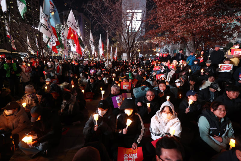 Martial law imposed, Outraged citizens, Act of "insanity", What does martial law actually mean?, No evidence of claims, Thousands of protestors, Unanimously shut down, Frustration, Public called to protest, "We won!", The aftermath, Yoon is finally detained, Legal proceedings begin, Removed from office, Chilling past, Corruption, Common enemy, Parliamentary defeat, Concerns