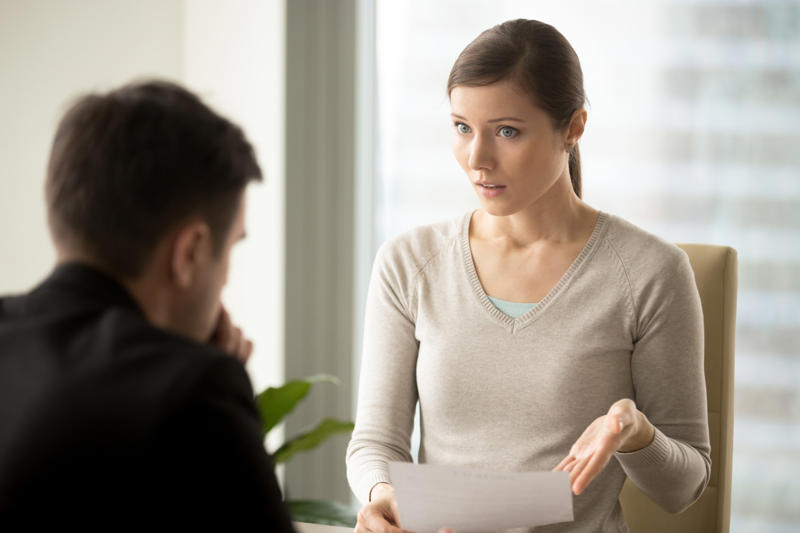 “I want a raise”, “I can’t work with x person”, “We’ve always done things this way”, “That’s above my pay grade”, “I have too much on my plate right now”, "What's the big deal?", "That's not my job", “I’m so hungover”, “I heard x saying y about you”, “I’m so bored”, "I‘m way too smart for this job", "Are you pregnant?", "No offense, but…", “Sorry, I lied on my interview”, “Can you ask x to do it instead?”, Slang of any kind