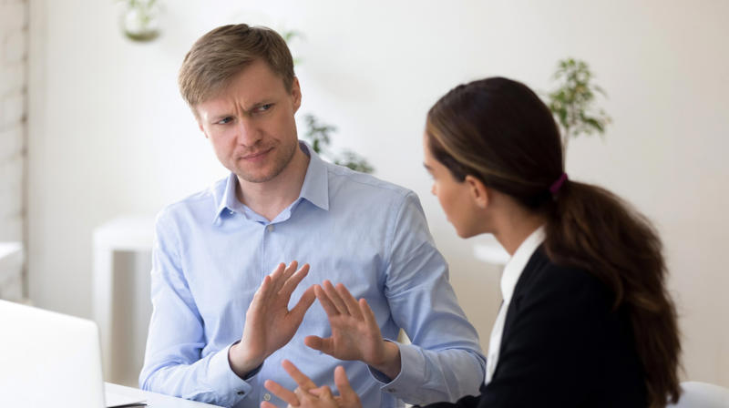 “I want a raise”, “I can’t work with x person”, “We’ve always done things this way”, “That’s above my pay grade”, “I have too much on my plate right now”, "What's the big deal?", "That's not my job", “I’m so hungover”, “I heard x saying y about you”, “I’m so bored”, "I‘m way too smart for this job", "Are you pregnant?", "No offense, but…", “Sorry, I lied on my interview”, “Can you ask x to do it instead?”, Slang of any kind