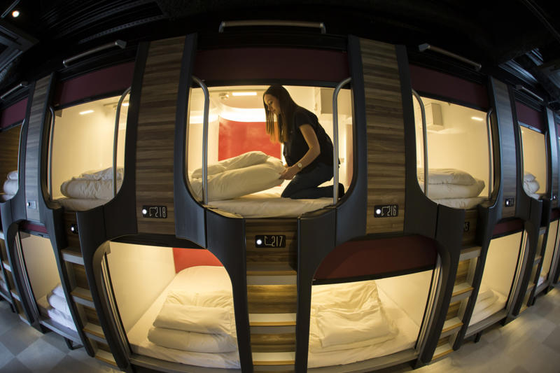 You can stay at a capsule hotel Lots of vending machines...selling lots of things!, Free tissues, Limited edition Kit Kats, You can stay at a capsule hotel, Quirky and utterly expensive fruits, Fake display food, Maid/butler cafés, Randoseru backpacks, Automatic taxi doors, Foothbaths everywhere, Drinking in public, Wet towels, Wearing a mask is common, Elevator girls
