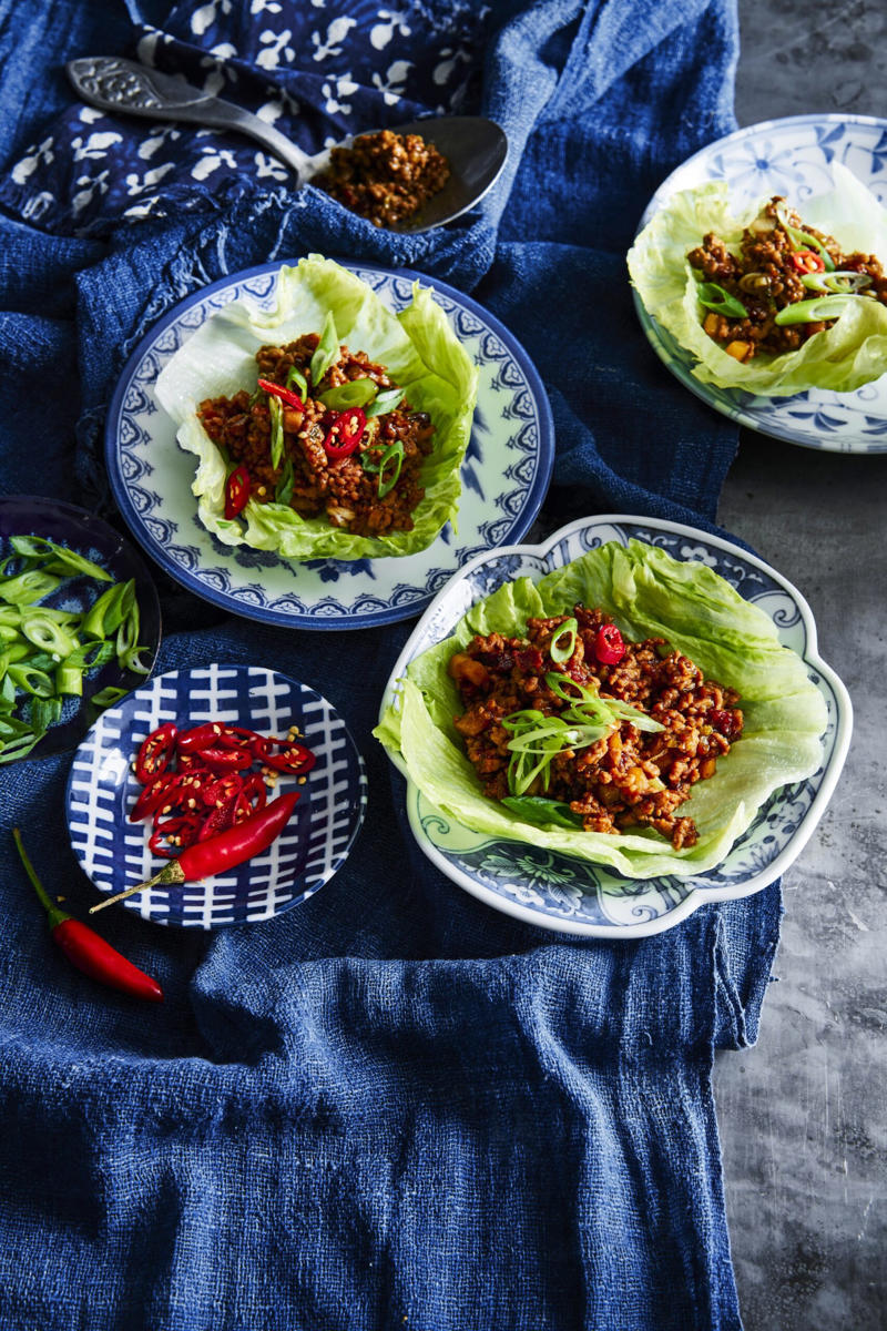 100 healthy dinner recipes your family will love, Eggplant pillows (Cuscini di melanzane) , Ginger fish stir fry , Grilled salmon and cos salad , Kale falafel salad with toasted pine nuts and hummus