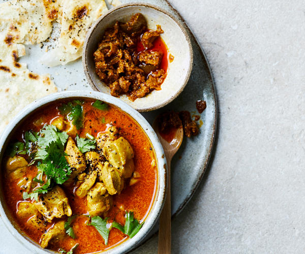 The best curry recipes to work your way through in 2025, Chiang Mai chicken curry , Beef and potato Massaman curry , Korean cauliflower curry , Palisa Anderson’s sour orange fish curry , Kerala-style prawn curry with cauliflower rice , Sri Lankan fish curry , Summer tomato curry with cauliflower rice , Dosas with coconut lentil curry , Roasted cauliflower curry with lime and coriander , Sunda’s fish curry with cucumber salad and coriander chutney , Palisa Anderson’s gaeng keow wan gai (Thai green chicken curry) , Avani’s lamb curry , Ohn no khao swè (Burmese curry chicken noodle soup) , O Tama Carey’s Sri Lankan crab curry , Moreton Bay bug curry with mango , Snapper curry with green beans and coriander , Eggplant and pineapple curry , Mussel curry with pineapple and potato rösti , Helly Raichura’s Mughlai lamb curry (kosha mangsho)