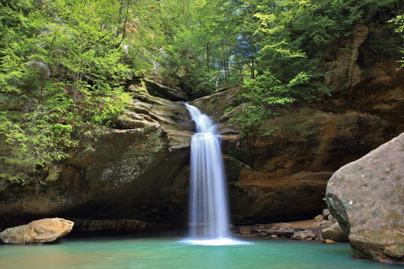 Ohio: Hocking Hills State Park Alaska: Chugach State Park, California: Big Basin Redwoods State Park, Louisiana: Fontainebleau State Park, Montana: Lewis and Clark Caverns State Park, Nevada: Valley of Fire State Park, New Mexico: Elephant Butte Lake State Park, Ohio: Hocking Hills State Park