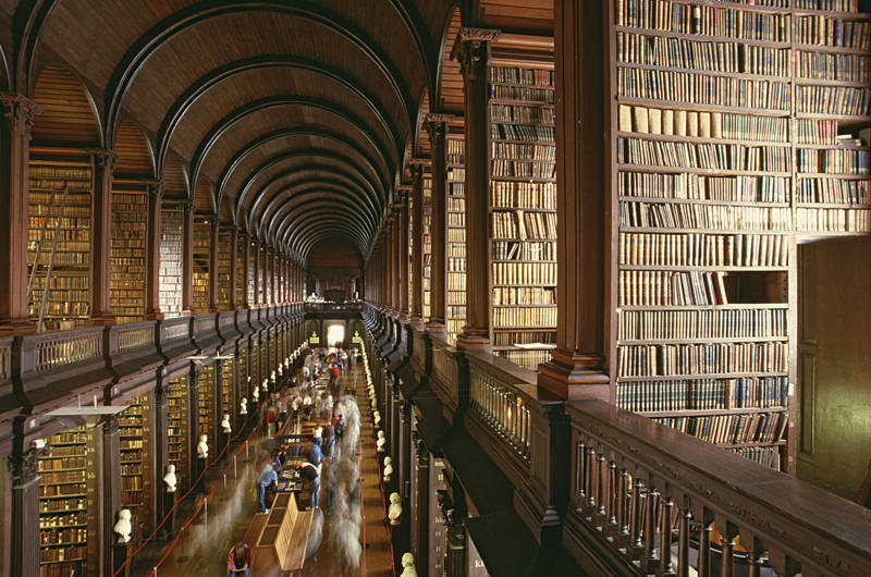 Joanina Library, Portugal, The Royal Portuguese Cabinet of Reading, Brazil, Library of the National Palace of Mafra, Portugal, Beitou Library, Taiwan, El Escorial, Spain, Stuttgart Library, Germany, Bibliotheca Alexandrina, Egypt, Biblioteca Vasconcelos, Mexico, Trinity College Library, Ireland, Clementinum Library, Czech Republic, Admont Abbey Library, Austria, John Rylands University Library, England, Musashino Art University Library, Japan, Stockholm Public Library, Sweden, Cuypers Library, the Netherlands, New York Public Library, United States, George Peabody Library, United States