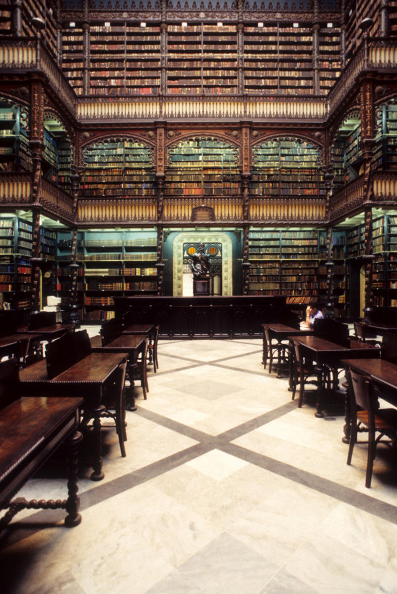 Joanina Library, Portugal, The Royal Portuguese Cabinet of Reading, Brazil, Library of the National Palace of Mafra, Portugal, Beitou Library, Taiwan, El Escorial, Spain, Stuttgart Library, Germany, Bibliotheca Alexandrina, Egypt, Biblioteca Vasconcelos, Mexico, Trinity College Library, Ireland, Clementinum Library, Czech Republic, Admont Abbey Library, Austria, John Rylands University Library, England, Musashino Art University Library, Japan, Stockholm Public Library, Sweden, Cuypers Library, the Netherlands, New York Public Library, United States, George Peabody Library, United States