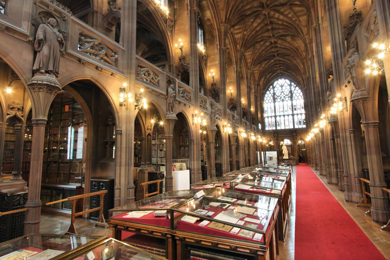 Joanina Library, Portugal, The Royal Portuguese Cabinet of Reading, Brazil, Library of the National Palace of Mafra, Portugal, Beitou Library, Taiwan, El Escorial, Spain, Stuttgart Library, Germany, Bibliotheca Alexandrina, Egypt, Biblioteca Vasconcelos, Mexico, Trinity College Library, Ireland, Clementinum Library, Czech Republic, Admont Abbey Library, Austria, John Rylands University Library, England, Musashino Art University Library, Japan, Stockholm Public Library, Sweden, Cuypers Library, the Netherlands, New York Public Library, United States, George Peabody Library, United States