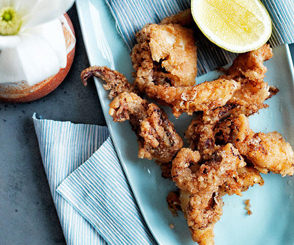 Best calamari recipes for autumn entertaining,          Grilled squid with rouille and chilli      ,          Sean Moran’s calamari fried in its ink with chilli aïoli      ,          Jicama and green mango salad with grilled calamari      ,          Grilled calamari with herbs and crisp shallots      ,          Frank Camorra’s calamari cooked in olive oil with spiced beetroot salad      ,          A short history of brodetto, and a recipe too      ,          Chilli squid-ink spaghetti      ,          Tony Tan’s three-cup calamari      ,          Spiced squid with sweet and sour mango sauce      ,          Squid, chorizo, spelt, blood orange and black garlic      ,          Squid with fennel and artichokes      ,          David Thompson’s deep-fried squid with garlic and peppercorns      ,          Grilled squid (Pla meuk yang)      ,          Raes on Wategos’s calamari and zucchini skewers with ‘nduja vinaigrette      ,          Salad of grilled baby calamari, radicchio and potatoes      ,          Alpha’s calamari with fava, barley rusks, capers and rocket      ,          Morcilla-stuffed squid with lentils and saffron alioli      ,          Phil Wood’s kipfler potato and calamari Greek salad      ,          Braised beans with chorizo and calamari      ,          Fried squid and potato with chilli and garlic      ,          Arroz negro (Squid with rice cooked in squid ink)      ,          Tagliolini al nero di seppia con calamari (Squid-ink tagliolini with calamari)      ,          Squid with roast tomato dressing, Sicilian olives and garlic crumbs      ,          Lau’s Family Kitchen’s calamari with shrimp sauce      ,          Taglierini with squid, garlic and chilli      ,          Bar Saracen’s hummus bi calamari      