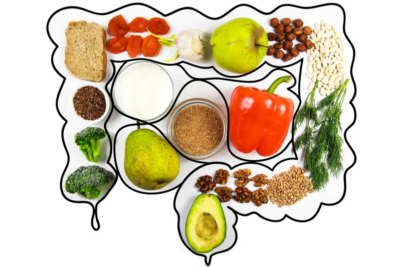 Variation High-fiber foods: legumes, High-fiber foods: fruits and vegetables, Probiotic foods: yogurt, Probiotic foods: miso, What about pickles?, Prebiotic foods, Prebiotic foods: asparagus, Synbiotic foods: yogurt and berries, Synbiotic foods: stir fry, Anti-inflammatory foods: walnuts, Polyphenols, Polyphenols: olive oil, Variation, What to avoid: refined sugars, What to avoid: processed foods