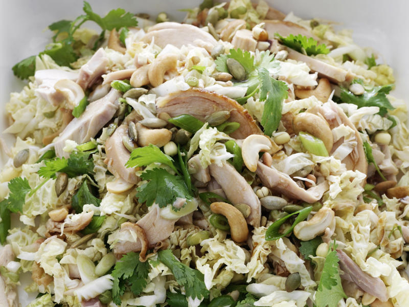 Quick tips for no cook food, How to toast nuts in the microwave, Chicken and mango rice paper rolls , Chicken and green mango salad , Blue cheese, apple & barbecued chicken slaw , Sesame chicken salad , Bean salad with creamy basil dressing , Prawn & watermelon salad with fetta & sumac onions , Crunchy Asian chicken salad , Crunchy noodle coleslaw , Zucchini Greek salad , Picnic baguettes , Open reuben sandwich , Hoisin and barbecue chicken rolls , Summer salad of peaches and blueberries , Hot smoked salmon and sesame salad , Greek-style chicken salad , Grape and apple salad with goat’s cheese , Mini baguettes with leg ham, brie and mustard mayo , Smoked salmon and herb pinwheels , Chilled tofu with ginger and green onion , No-cook oatmeal balls , Watermelon, lime and berry cheesecake jars , Peanut and honey ice-cream sandwiches , Mixed berry fool , Blackberry parfait , More quick & easy recipes