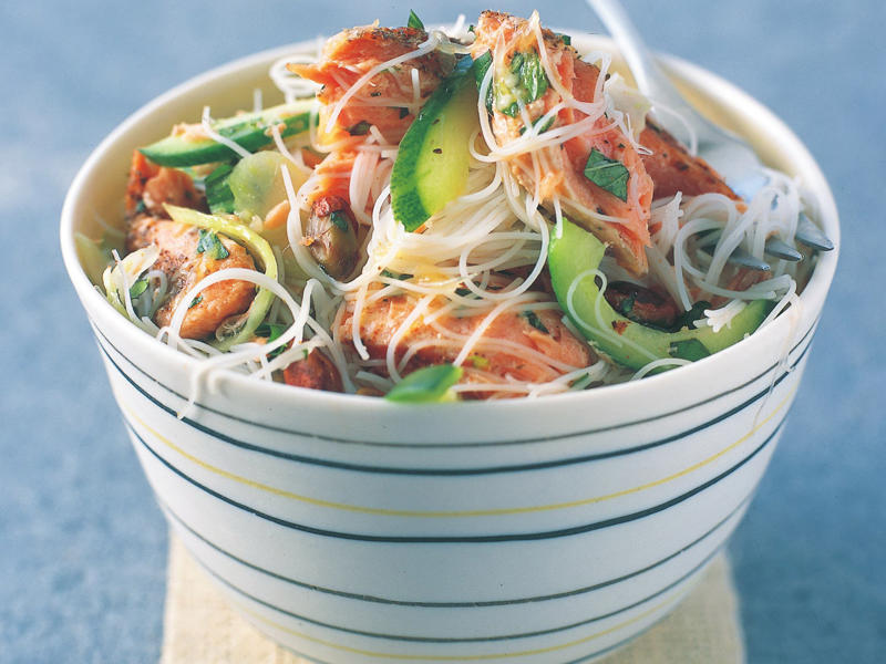 Quick tips for no cook food, How to toast nuts in the microwave, Chicken and mango rice paper rolls , Chicken and green mango salad , Blue cheese, apple & barbecued chicken slaw , Sesame chicken salad , Bean salad with creamy basil dressing , Prawn & watermelon salad with fetta & sumac onions , Crunchy Asian chicken salad , Crunchy noodle coleslaw , Zucchini Greek salad , Picnic baguettes , Open reuben sandwich , Hoisin and barbecue chicken rolls , Summer salad of peaches and blueberries , Hot smoked salmon and sesame salad , Greek-style chicken salad , Grape and apple salad with goat’s cheese , Mini baguettes with leg ham, brie and mustard mayo , Smoked salmon and herb pinwheels , Chilled tofu with ginger and green onion , No-cook oatmeal balls , Watermelon, lime and berry cheesecake jars , Peanut and honey ice-cream sandwiches , Mixed berry fool , Blackberry parfait , More quick & easy recipes