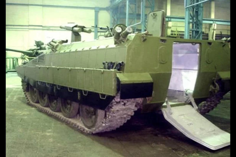 Shifting the engine placement Meet the Ukrainian BMP-55 IFV, Photos circulated online, Partially destroyed?, What we know about the situation, An odd prototype made from old parts, Converting older tanks, Little information is known about the BMP-55, Modernization efforts, The main gun was removed, Shifting the engine placement, Thick armor, Mine resistance, Better than other IFVs, A powerful weapon, Offensive capabilities, The idea behind the BMP-55, Captured by Russia or still in Ukrainian hands?
