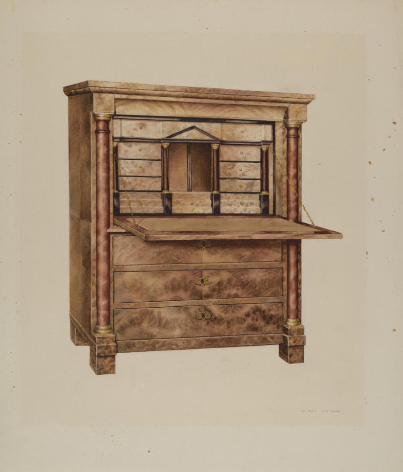 Secretary desks China hutches, Telephone tables and benches, Sewing cabinets, Stereo cabinets, Secretary desks, CD storage racks, Hope chests, Washstands, Vanity tables, Rolltop desks, Grandfather clocks, File cabinets, Waterbeds, Armoires