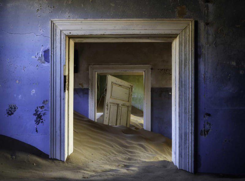 Kolmanskop, Namibia Shengsi Islands, China, Ōkunoshima, Japan, Kolmanskop, Namibia, Aralkum Desert, Uzbekistan/Kazakhstan, SS Ayrfield, Homebush Bay, Australia, Tunnel of Love, Ukraine, Valle Dei Mulini, Gragnano, Italy, Angkor Wat, Cambodia, Chernobyl, Ukraine