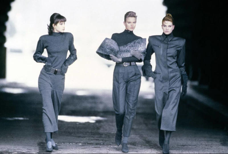 Jeans And Pants With High Waistlines Vivid Colors, Early Hip Hop Styles, Big Hair, The Post-punk Aesthetic, Turtlenecks, Friends Wearing Matching Outfits, The Jazzercise Look, Shoulder Pads Fit For Linebackers, Jeans And Pants With High Waistlines, Stark Black and White, Short Shorts, Tights And Leotards, Streamlined Athletic Attire, Off-The-Shoulders Tops, Leggings For Aerobics And Style, Spiky Women's Hair, Sequinned Wardrobes, Tassels On Everything, The New York Aesthetic, T-Shirts With Graphics, Gigantic Sunglasses, Big Hair and Pastels, Fashion Gloves, Leather Dresses, Louis Vuitton Jackets And Accessories, Pop Music Went Punk, Cowboy Boots Worn Off The Ranch, Lingerie Worn As Part Of An Outfit, Gawdy Pearls And Jewelry, Real And Faux Feathers, Pouffy and Puffy Accessories, 2-Piece Skirt Suits, Preppy Dressing, Thick Belts With Mini Skirts, Double Blue Denim Outfits, High Top Sneakers And Thick Socks, Acid-Wash Jeans, Fingerless Neon Gloves, Scrunchies, Oversized Earrings In Bright Neon Colors, Ripped Knees On Jeans And Pants, Athletic Tops And Tanks, Knee-High Socks, Ankle Boots, Overalls, Track Suits And Windbreakers