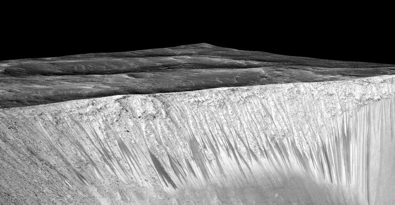 A rare close-up of evidence of water on Mars A cosmic painting, Saturn's summer sunlight, A two-hour long solar flare, Twisted cosmic knot, An oldie but a goodie, ET goes home, The Great Red Spot, The Crab Nebula, A rare close-up of evidence of water on Mars, Meet Janus, Pandora, Enceladus, Rhea, and Mimas, A supermassive black hole, What 17,500 mph looks like, Jupiter's Northern Lights, Life on Mars, Mars is edgy, Stormy surface, Hurricane Irma from above, Superstar, Don't forget about Pluto!, Subtropical storms from space, The farthest individual star ever seen, Weird little things seen on Earth, Dwarf galaxy, Fires as seen from outer space, A cosmic sparkling ring, Views from the ISS, What outer space plasma looks like, You may recognize this from 'The Martian', Us, as seen from Saturn