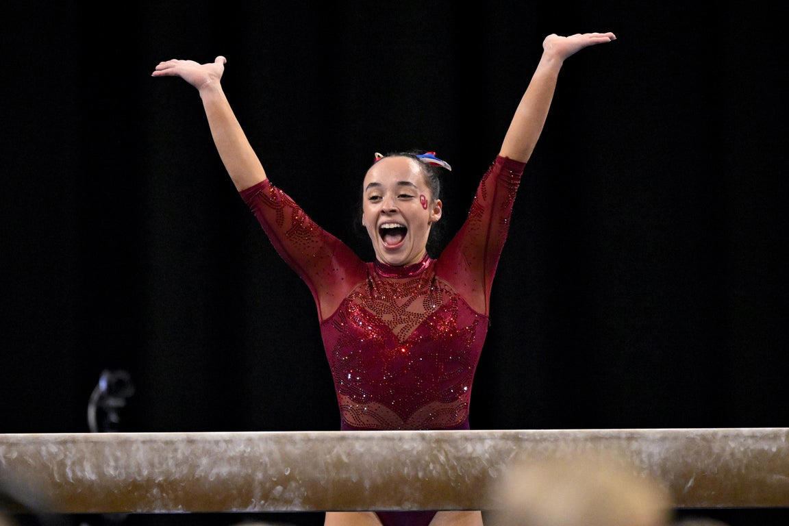 Fantastic photos of Jordan Bowers and Oklahoma's NCAA gymnastics championship victory