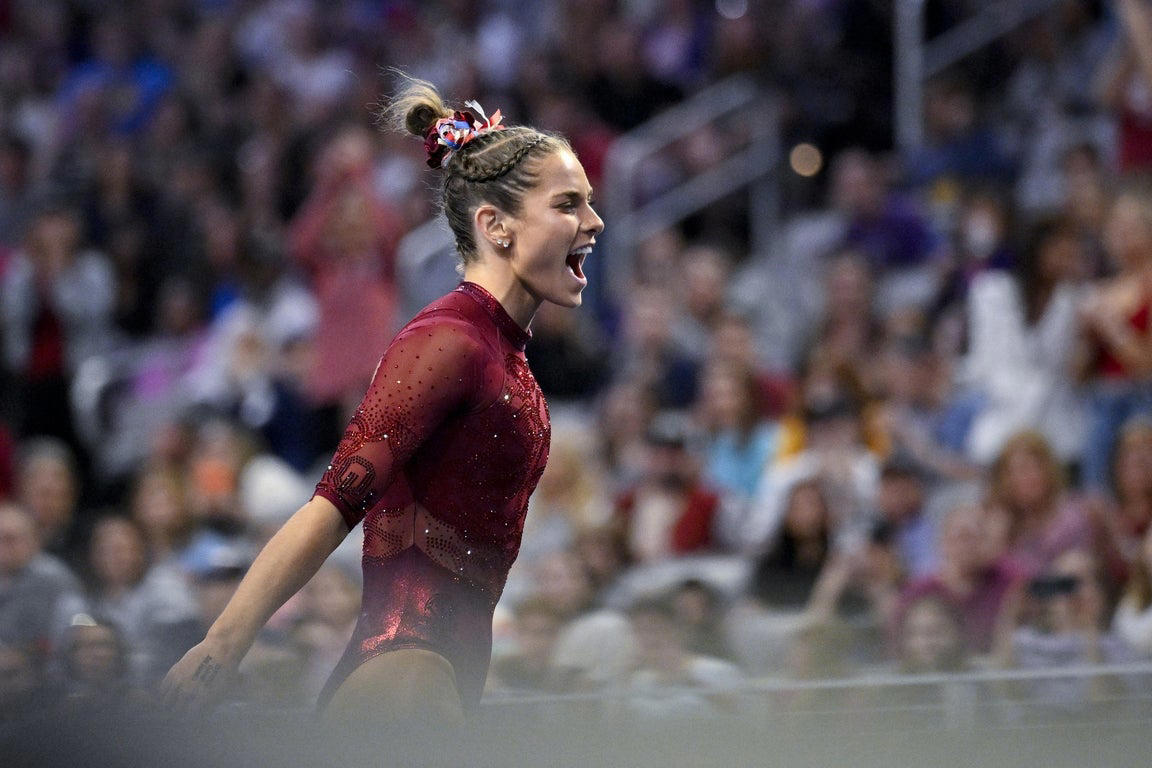 Fantastic photos of Jordan Bowers and Oklahoma's NCAA gymnastics championship victory