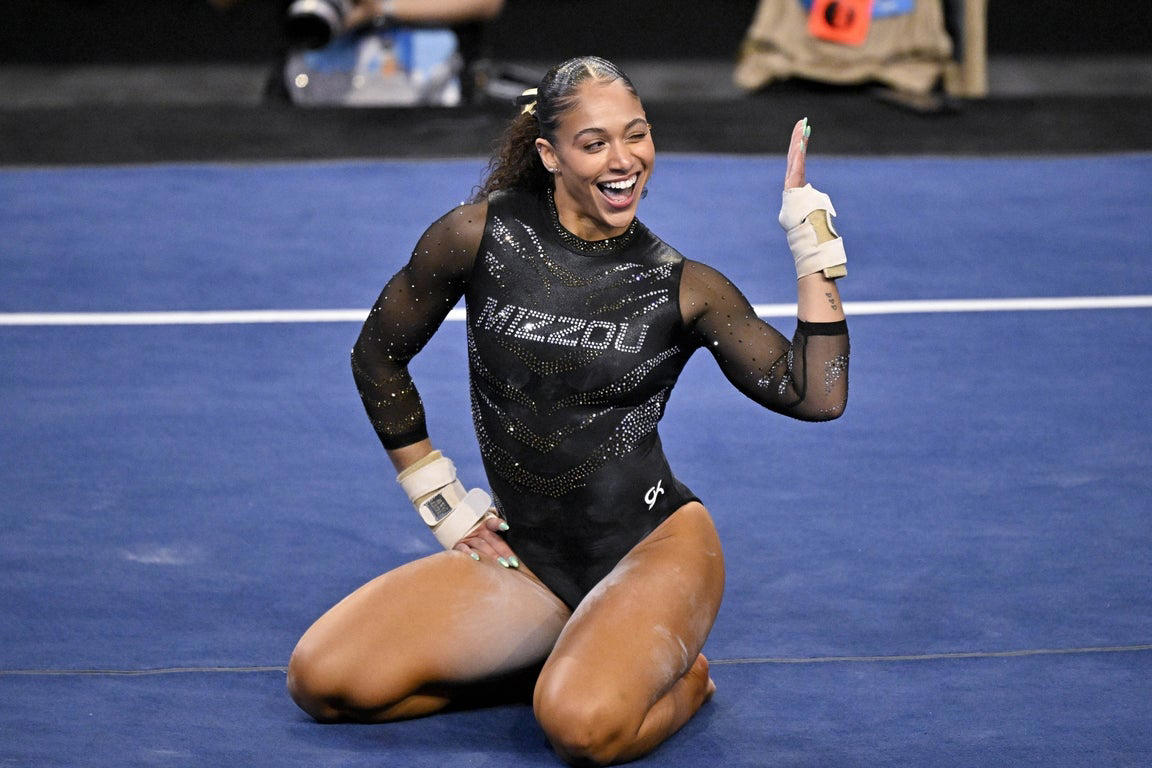 Incredible photos showcase the athleticism of 2025's top collegiate gymnasts