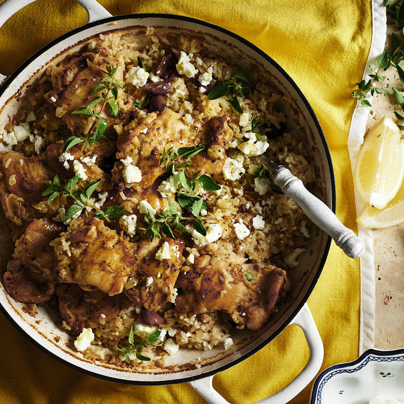          Julie Goodwin’s spiced chicken with brown rice &amp; cauliflower      ,          One pot chicken and rice      ,          Julie Goodwin’s char siu chicken with egg fried rice      ,          One-pan chicken rice with coconut      ,          One-pot apricot chicken with creamy rice      ,          Chicken rice and mega greens mega bowl with tzatziki      ,          Grilled Portuguese chicken and rice      ,          Korean-style barbecued chicken rice      ,          Sticky Thai chicken with coconut rice      ,          Smoked chicken rice salad with curried mango dressing      ,          Chicken korma rice      ,          Spicy chicken fried rice      ,          Teriyaki chicken rice burger      ,          Oven-baked risotto with chicken, rocket and tomato      ,          Chilli fried rice with chicken and broccolini      ,          Chicken and egg on rice      ,          Chinese chicken fried rice      ,          Chicken, lemongrass and rice soup      ,          White cooked chicken with ginger rice      ,          Five-spice chicken with brown rice      ,          Sweet chilli chicken with rice      
