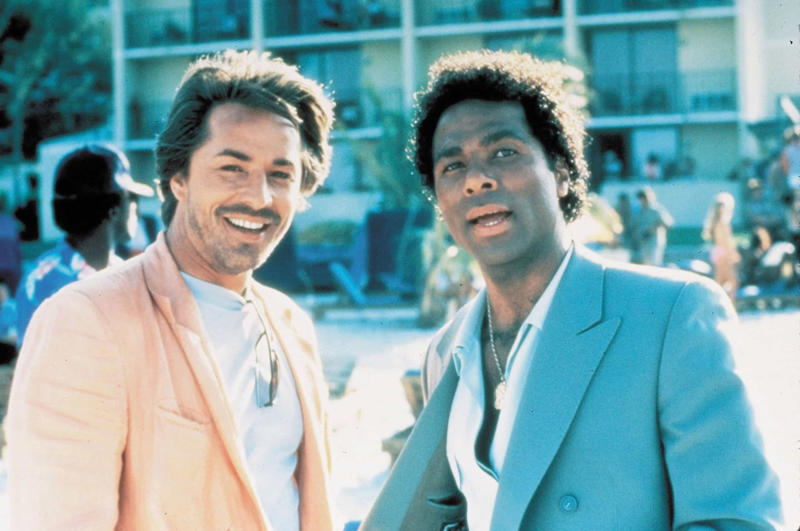 'Miami Vice' (1984–1989) 'Risky Business' (1983), 'Flashdance' (1983), 'Clueless' (1995), 'Almost Famous' (2000), 'Bonnie and Clyde' (1967), 'Breakfast at Tiffany's' (1961), 'Miami Vice' (1984–1989), 'Fast Times at Ridgemont High' (1982), 'Urban Cowboy' (1980), 'SATC' (1998–2004), 'Annie Hall' (1977), 'It Happened One Night' (1934)