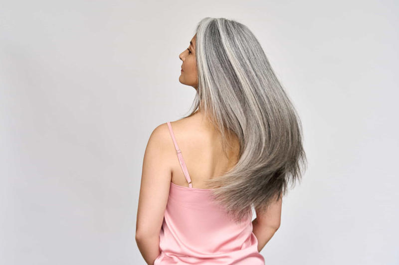 Your hair will be healthier Your hair will be healthier, Your scalp health will improve, You'll save money, And you'll save time, You'll see added dimension, It's better for the Earth, There is tons of inspiration, Gray is flexible, You'll feel free, You'll rewrite your story, You can rock cool tones, Gray is real, You'll look younger, Gray doesn't mean old, You'll lose less hair, Less hair washing, Gray hair reveals new truths