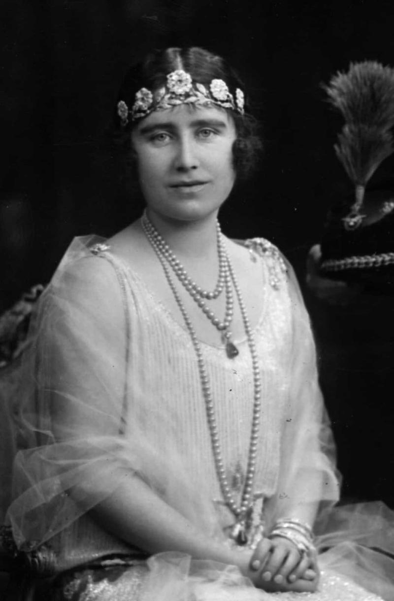 The Strathmore Rose tiara The Cambridge Lover's Knot, The Cartier Halo Scroll tiara, The Queen Mary Diamond Bandeau tiara, The George IV State Diadem crown, Girls of Great Britain and Ireland tiara, The Poltimore tiara, The Queen Mary Fringe tiara, The Strathmore Rose tiara, The Oriental Circlet tiara, The York tiara, The Delhi Durbar tiara, The Cubitt-Shand tiara, Princess Alice's Meander tiara, Cambridge Lover's Knot tiara, Queen Alexandra's Kokoshnik tiara, The Burmese Ruby tiara, Brazilian Aquamarine Parure tiara, earrings, and necklace, The Belgium Sapphire tiara, earrings, and necklace, Meghan Markle's engagement ring, "Granny's Chips", The Delhi Durbar necklace