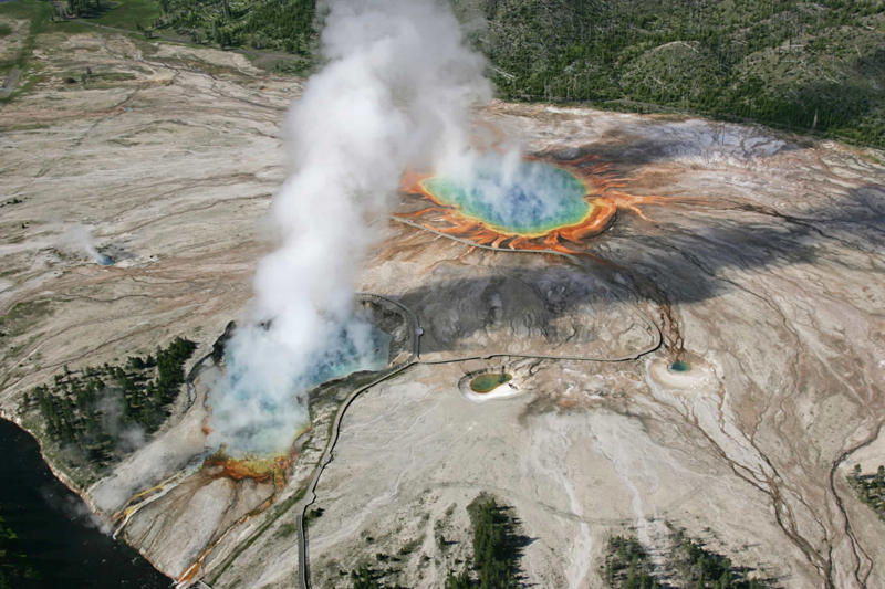 Yellowstone National Park, USA Darvaza gas crater, Turkmenistan, Villarrica, Chile, Karijini National Park, Australia, El Caminito Del Rey, Spain, Mount Everest, Nepal, Devil's Pool, Victoria Falls, Zambia and Zimbabwe, Cliffs of Moher, Ireland, Mont Blanc, France and Italy, Colorado River, USA, Trolltunga, Norway, North Yungas Road, Bolivia, Yucatán Cenotes, Mexico, Yellowstone National Park, USA, Annapurna I, Nepal, Trift Bridge, Switzerland