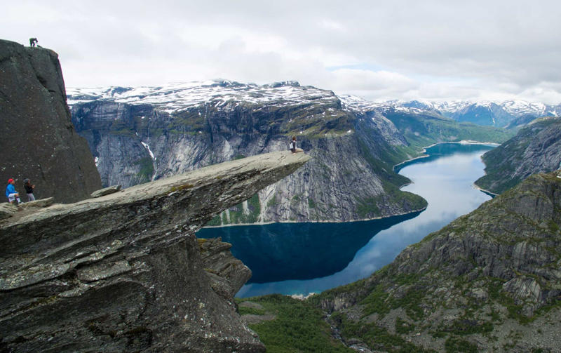 Trolltunga, Norway Darvaza gas crater, Turkmenistan, Villarrica, Chile, Karijini National Park, Australia, El Caminito Del Rey, Spain, Mount Everest, Nepal, Devil's Pool, Victoria Falls, Zambia and Zimbabwe, Cliffs of Moher, Ireland, Mont Blanc, France and Italy, Colorado River, USA, Trolltunga, Norway, North Yungas Road, Bolivia, Yucatán Cenotes, Mexico, Yellowstone National Park, USA, Annapurna I, Nepal, Trift Bridge, Switzerland