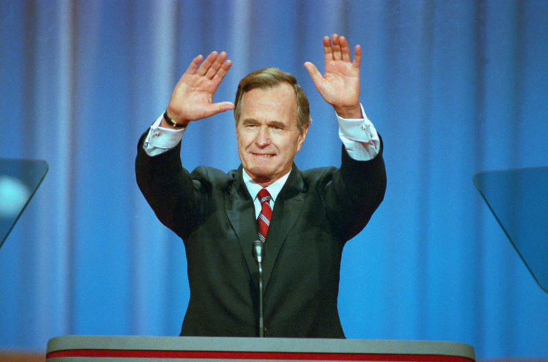 George H.W. Bush (1924–2018) James K. Polk (1795–1849), Abraham Lincoln (1809–1865), William McKinley (1843–1901), Franklin D. Roosevelt (1882–1945), Harry S. Truman (1884–1972), Dwight D. Eisenhower (1890–1969), John F. Kennedy (1917–1963), Lyndon B. Johnson (1908–1973), Richard Nixon (1913–1994), Ronald Reagan (1911–2004), George H.W. Bush (1924–2018), Bill Clinton (1946-), George W. Bush (1946-), Barack Obama (1961-), Donald Trump (1946-)