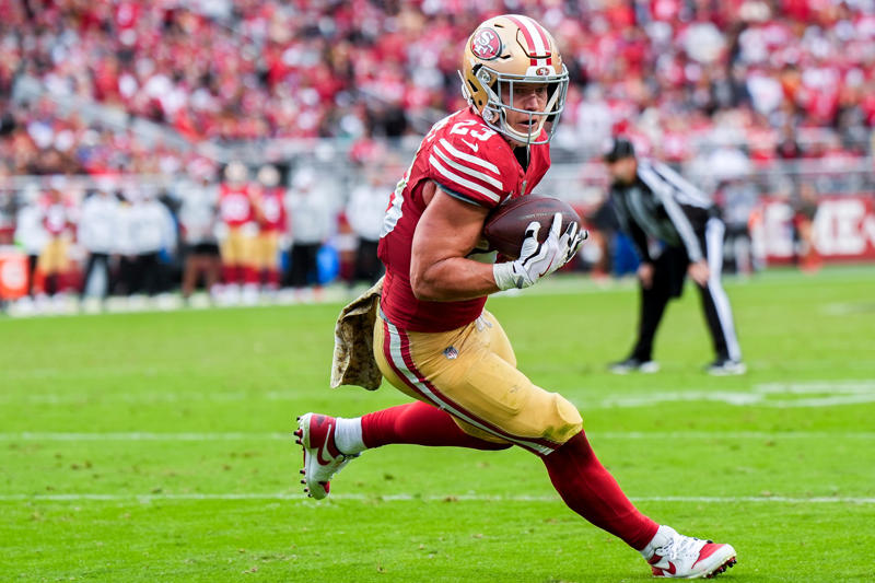 5. LB Fred Warner, 4. QB Mac Jones, 3. DE Nick Bosa, 2. RB Christian McCaffrey, 1. QB Brock Purdy