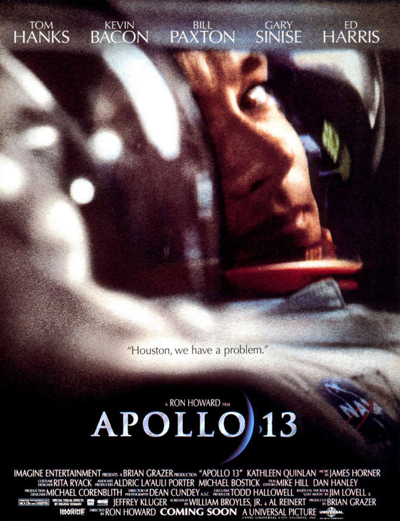 'Apollo 13' (1995) 'Star Trek' (2009), 'Galaxy Quest' (1999), 'Spaceballs' (1987), 'Armageddon' (1998), 'The Hitchhiker’s Guide to the Galaxy' (2005), 'Independence Day' (1996), 'Muppets From Space' (1999), 'The Martian' (2015), 'Apollo 13' (1995), 'Gattaca' (1997), 'Solaris' (1972), 'Moon' (2009), 'Gravity' (2013), 'Barbarella' (1968), 'Total Recall' (1990):