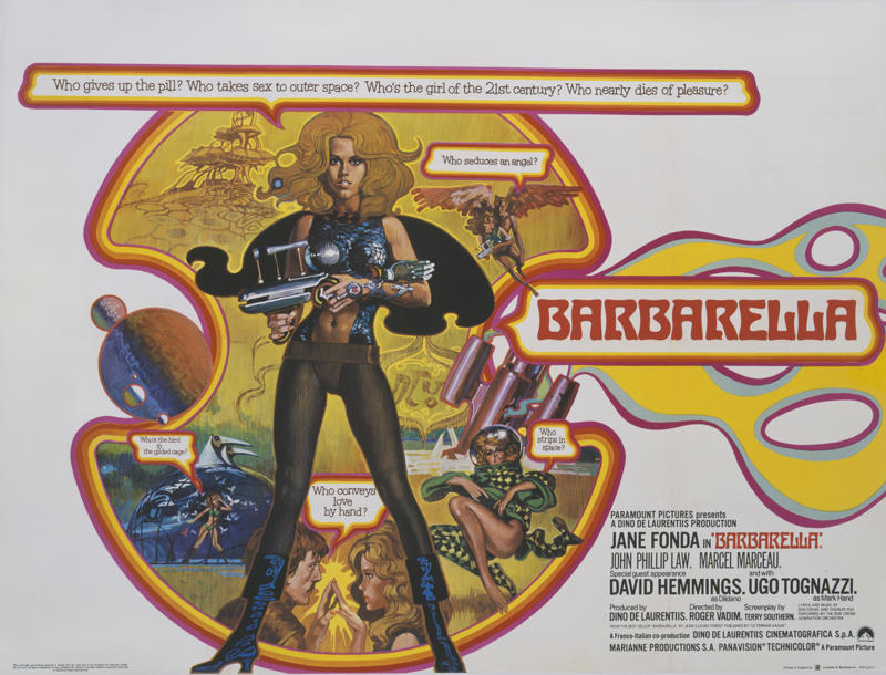 'Barbarella' (1968) 'Star Trek' (2009), 'Galaxy Quest' (1999), 'Spaceballs' (1987), 'Armageddon' (1998), 'The Hitchhiker’s Guide to the Galaxy' (2005), 'Independence Day' (1996), 'Muppets From Space' (1999), 'The Martian' (2015), 'Apollo 13' (1995), 'Gattaca' (1997), 'Solaris' (1972), 'Moon' (2009), 'Gravity' (2013), 'Barbarella' (1968), 'Total Recall' (1990):