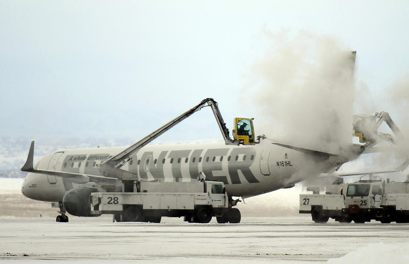 Until takeoff The problem of ice buildup, Key challenge, Messing with the physics, Why deicing is important, Impacting control, Risk of ice breaking off, Crucial step, Glycol-based, Most common types, Four fluid types, Step one, Thin fluid, Preventing accumulation, Until takeoff, Type III fluids, Environmental considerations