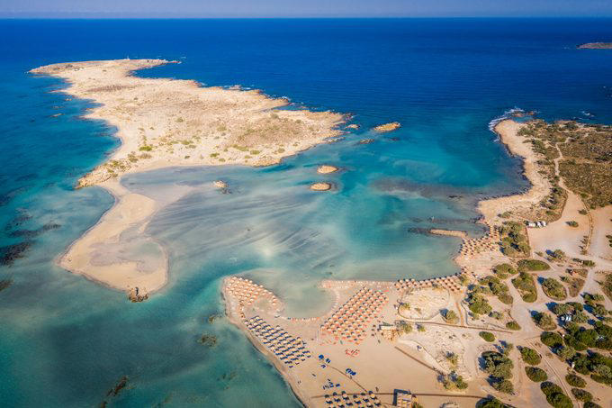 1. Elafonissi Beach, 2. Banana Beach, 3. Eagle Beach, 4. Siesta Beach, 5. Praia da Falesia, 6. Varadero Beach, 7. Bavaro Beach, 8. Playa de Muro Beach