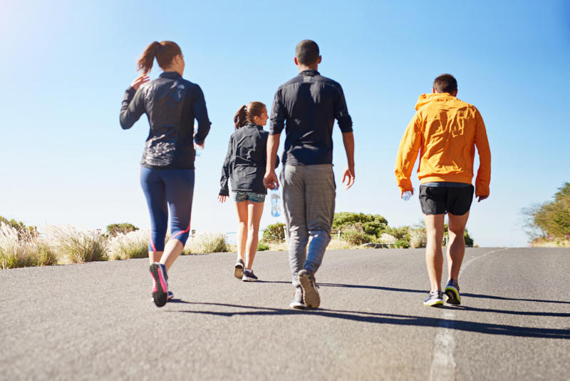 Running and walking The daunting task of completing a marathon, An effort beyond the ability of most, Winning ways, Jeff Galloway, American Olympian, What is Jeffing?, Running and walking, The same bipedal movement, Less pain and strain, Physical and psychological benefits of Jeffing, "Vitality" circuit, Fartlek, another training approach, Taking Jeff on the road, First in the Peachtree Road Race, Avon International Women's Marathon, How to use Jeffing in a race, Pre-planning is key
