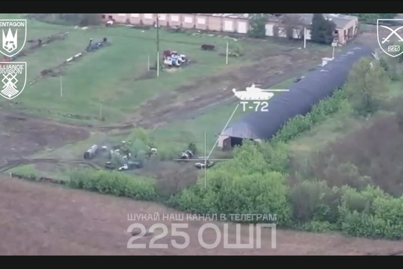 Operators tracked the tank back to its base, What the video footage revealed, A game of cat and mouse on the front, The tank brought the drone back to its parking lot, Five Russian vehicles were in the area, Ukrainian operators decided to attack, The sequence of the attack wasn’t clear, A drone flew into the warehouse, Viewing the attack from the outside, Another drone finished off the tank