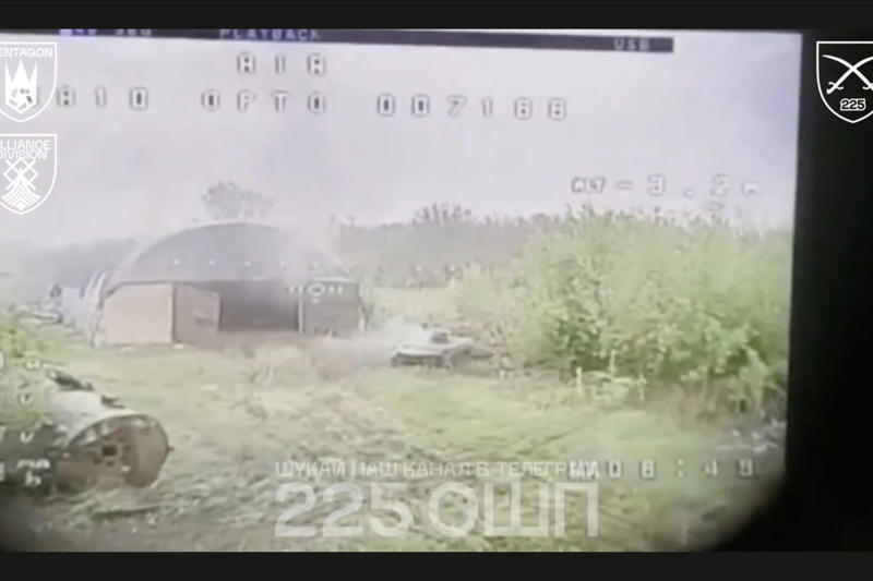 Operators tracked the tank back to its base, What the video footage revealed, A game of cat and mouse on the front, The tank brought the drone back to its parking lot, Five Russian vehicles were in the area, Ukrainian operators decided to attack, The sequence of the attack wasn’t clear, A drone flew into the warehouse, Viewing the attack from the outside, Another drone finished off the tank