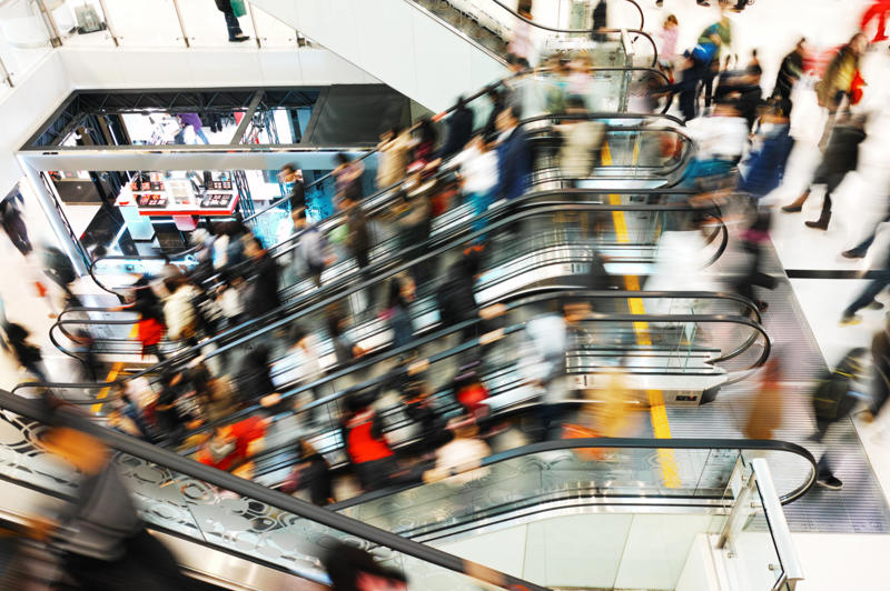 Avoid shopping at peak times Use new bills, Limit the number of stores you go to, Don't make friends with the sales staff, Take a mindful break, Avoid shopping at peak times, Suck on a mint while you shop, Sleep on it before purchasing large items, Never go shopping without a list, Wear headphones when you run errands, Make yourself walk away, Say "no" to sales, unless the item is already on your list, Leave your credit cards at home, Don't shop when you’re feeling emotional, Always double check that you're getting the best value
