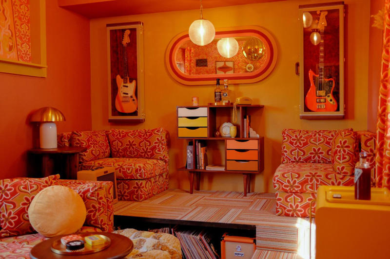 A colorful, sun-drenched kitchen in Mount Washington that connects to nature , In Hollywood, a stunning living room that's filled with second-hand furnishings, A modern West Hollywood living room decorated with pets in mind , A surprising Silver Lake kitchen that doubles as a retro video store , A treasures-filled living room in Eagle Rock that's a colorful showstopper, A ’70s-inspired speakeasy/lounge in Highland Park that's hidden behind a bookcase , In Reseda, an apartment where every antique tells a story