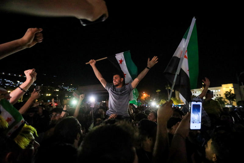 Keeping them on their toes, Wrestling with the reality, Impromptu meeting with al-Sharaa, Trump's praise for former jihadist, A quick hello, 50-year sanctions lifted, "A chance at greatness", "Time to shine", A step up, All in the past, Years of US estrangement, The start of a new era in the Middle East?, Turkey and Saudi's role, A standing ovation, Fireworks in Damascus, A glimmer of hope for a beleaguered land, Undermining Iranian influence, Huge investment on the cards