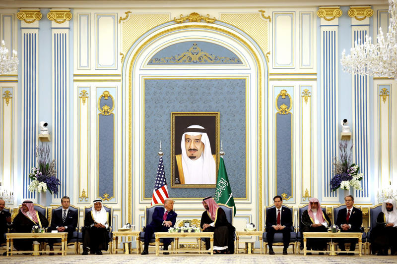 Keeping them on their toes, Wrestling with the reality, Impromptu meeting with al-Sharaa, Trump's praise for former jihadist, A quick hello, 50-year sanctions lifted, "A chance at greatness", "Time to shine", A step up, All in the past, Years of US estrangement, The start of a new era in the Middle East?, Turkey and Saudi's role, A standing ovation, Fireworks in Damascus, A glimmer of hope for a beleaguered land, Undermining Iranian influence, Huge investment on the cards