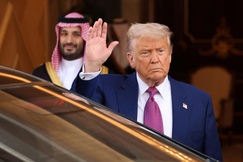 Keeping them on their toes, Wrestling with the reality, Impromptu meeting with al-Sharaa, Trump's praise for former jihadist, A quick hello, 50-year sanctions lifted, "A chance at greatness", "Time to shine", A step up, All in the past, Years of US estrangement, The start of a new era in the Middle East?, Turkey and Saudi's role, A standing ovation, Fireworks in Damascus, A glimmer of hope for a beleaguered land, Undermining Iranian influence, Huge investment on the cards