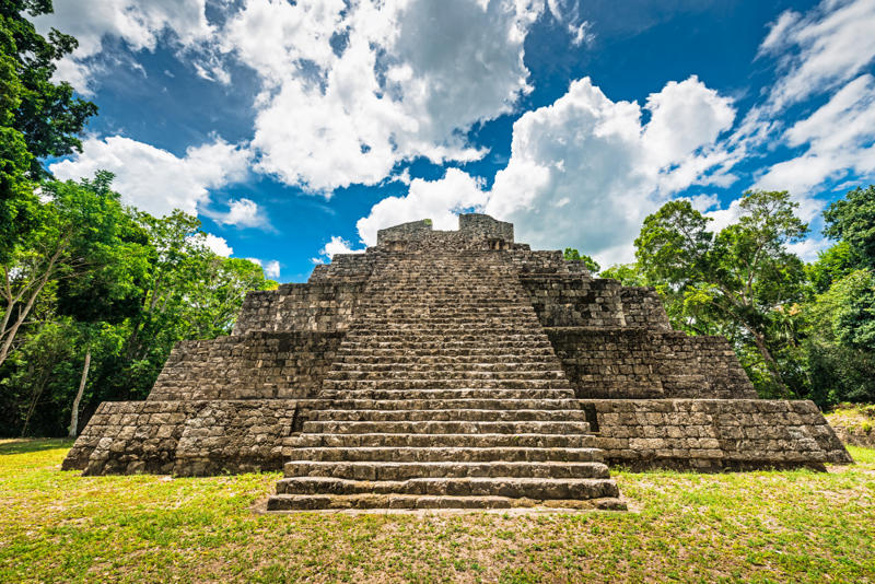 Chichen Itza, Mexico, Tulum, Mexico, Palenque, Mexico, Uxmal, Mexico, Becan, Mexico, Caracol, Belize, Tikal, Guatemala, Mayapan, Mexico, El Mirador, Guatemala, Quiriguá, Guatemala, Copán, Honduras, Yaxchilan, Mexico, Yaxha, Guatemala, Calakmul, Mexico, Tazumal, El Salvador